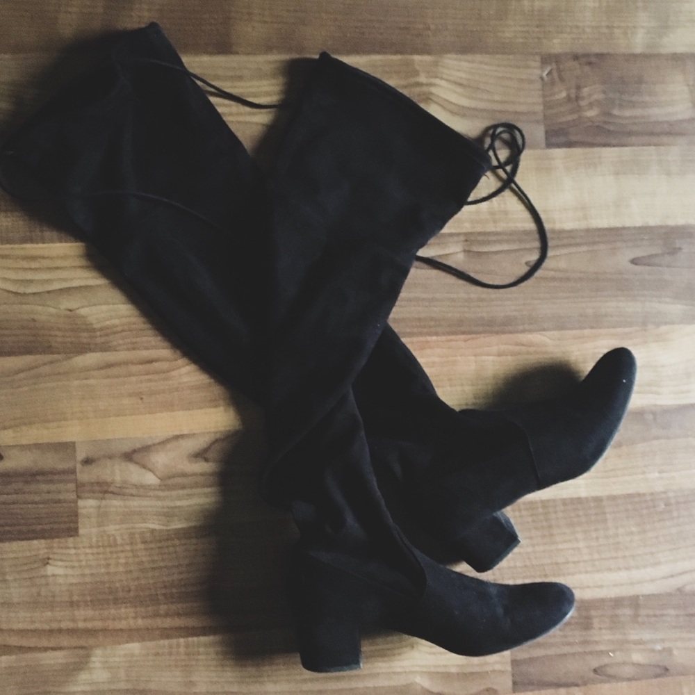 black thigh high boots